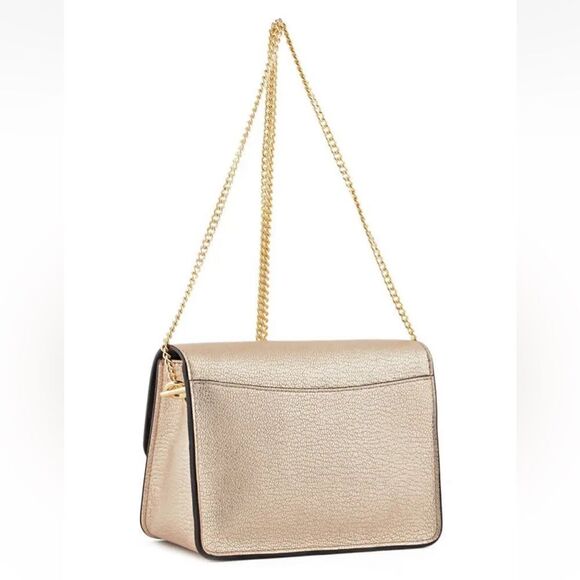 Coach Women's Turnlock Chain Crossbody Leather Bag, Platinum/Gold, NWOT‎ - Picture 13 of 16